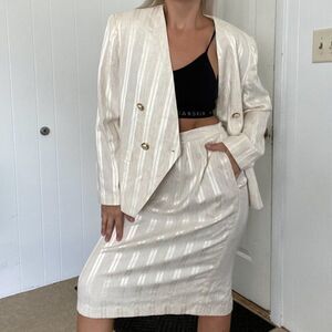 Vintage HBS LTD. Petites Skirt Jacket Blazer 14